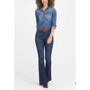 SPANX Pull On Dark Wash Midnight Shade Slimming Flare Jeans